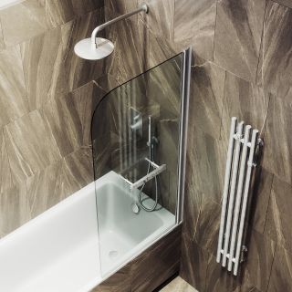 Шторка на ванну MaybahGlass MGV-764-5 40см хром матовый